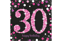 16 Napkins 30 Sparkling Celebration - Pink 33 x 33 cm