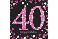 16 Napkins 40 Sparkling Celebration - Pink 33 x 33 cm