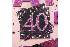 16 Napkins 40 Sparkling Celebration - Pink 33 x 33 cm