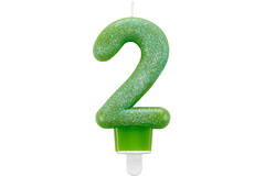 Number Candle 2 Glitter Height 7.6 cm