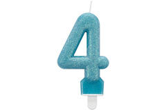 Number Candle 4 Glitter Height 7.6 cm
