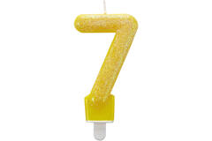 Number Candle 7 Glitter Height 7.6 cm