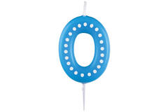 Numeral Candle 0 Dots & Stripes Height 6.5 cm