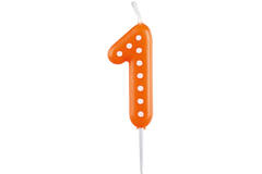 Numeral Candle 1 Dots & Stripes Height 6.5 cm