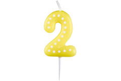 Numeral Candle 2 Dots & Stripes Height 6.5 cm