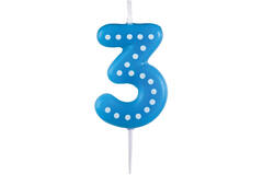 Numeral Candle 3 Dots & Stripes Height 6.5 cm
