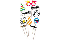 Photo Booth Kit Party Paper / Wood 10 Pieces 26 x 15.9 cm