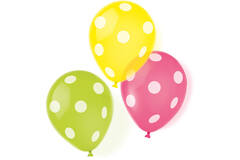 6 Latex Balloons Dots 22.8 cm / 9"