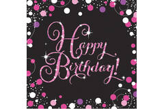 16 Napkins Sparkling Celebrations pink 33 x 33 cm