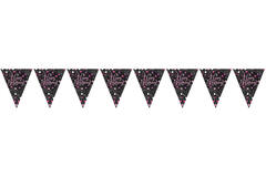 Pennant Banner Sparkling Celebrations Pink Happy Birthday Foil 396.2 x 21.5 cm