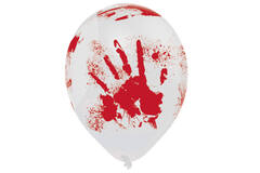 6 Latex Balloons Bloody Hand 25.4 cm / 10"