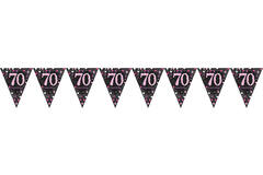 Pennant Banner 70 Sparkling Celebration Pink Foil 396.2 x 21.5 cm