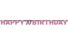 Letter Banner 70 Sparkling Celebration - Pink Folie 213 x 16.2 cm