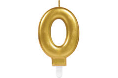 Number Candle 0 Sparkling Celebrations Gold Height 9.3 cm