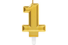 Number Candle 1 Sparkling Celebrations Gold Height 9.3 cm