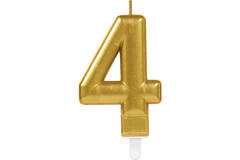 Number Candle 4 Sparkling Celebrations Gold Height 9.3 cm