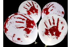 4 Latex Balloons LED Halloween Bloody 27.5 cm / 11"