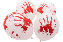 4 Latex Balloons LED Halloween Bloody 27.5 cm / 11"
