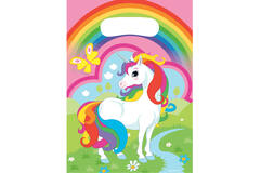 8 Party Bags Unicorn Plastic 23.4 x 16.2 cm