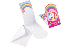 8 Invitations & Envelopes Unicorn Paper 8 x 13.9 cm