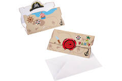 8 Invitations & Envelopes Pirate Paper 7.9 x 14.1 cm