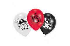 6 Latex Balloons Pirate 22.8 cm/9"
