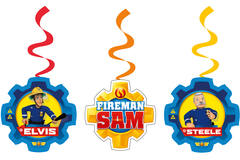 6 Swirl Decorations Fireman Sam 2017 Foil / Paper 61 cm