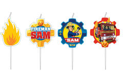 4 Mini Character Candles Fireman Sam 2017 Height 7.3 cm
