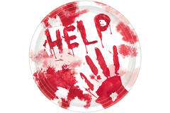 8 Plates Bloody Good Time Round Paper 23 cm