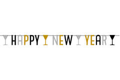 Letter Banner Golden Wishes Foil 180 x 15 cm