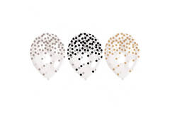 6 Latex Balloons Golden Wishes 22.8 cm / 9"