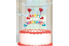 Cake Decoration Pennant Banner Paper / Wood Rainbow 15 x 20 cm