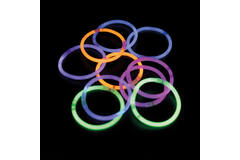 10 Glow Bracelets Assorted Plastic 20 cm