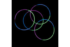 4 Glow Necklaces Tri-Colour Plastic 60 cm