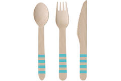Cutlery Pineapple Vibes Wood (8 Knives, 8 Spoons, 8 Forks) 16.5 cm / 15.9 cm / 15.8 cm