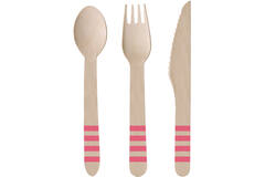 Cutlery Flamingo Paradise Wood (8 Knives, 8 Spoons, 8 Forks) 16.5 cm / 15.9 cm / 15.8 cm