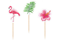 20 Picks Flamingo Paradise Wood 7.5 cm