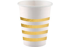 8 Cups Golden Wishes Paper 250 ml Metallic
