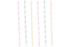 12 Drinking Straws Happy Birthday Pastel Paper 19.7 cm