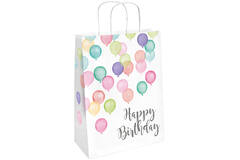 2 Paper Bags Happy Birthday Pastel 31.5 x 13.1 cm