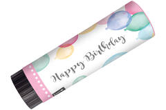 2 Party Popper Happy Birthday Pastel Plastic / Paper 15 cm