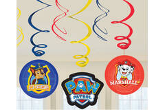 6 Swirl Decorations Paw Patrol 2018 Foil / Paper 61 cm