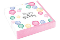20 Napkins Happy Birthday Pastel 25 x 25 cm