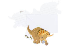8 Invitations & Envelopes Happy Dinosaur Paper 8.5 x 12.7 cm