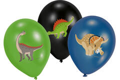 6 Latex Balloons Happy Dinosaur 27.5 cm / 11"