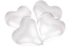 5 Latex Balloons Heart White 30.4 cm / 12"