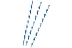 12 Drinking Straws Sky Blue Paper 19.7 cm