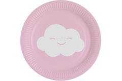 8 Plates Rainbow & Cloud Round Papier 18 cm