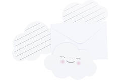 8 Invitations & Envelopes Rainbow & Cloud Paper 8.6 x 12.5 c