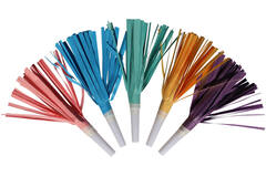 8 Blowouts with Fringes Rainbow & Cloud Plastic / Paper 16.5 cm